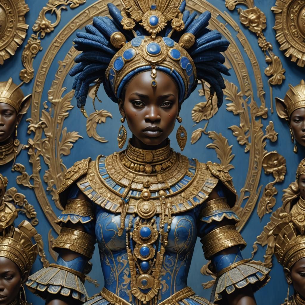 Zulu Girl Figure in Surreal Porcelain Style