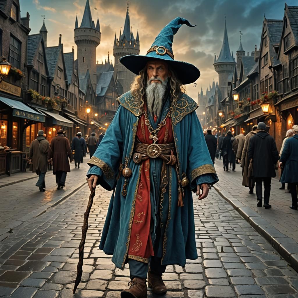 WIZZARD" walking the streets of Ankh-Morpork