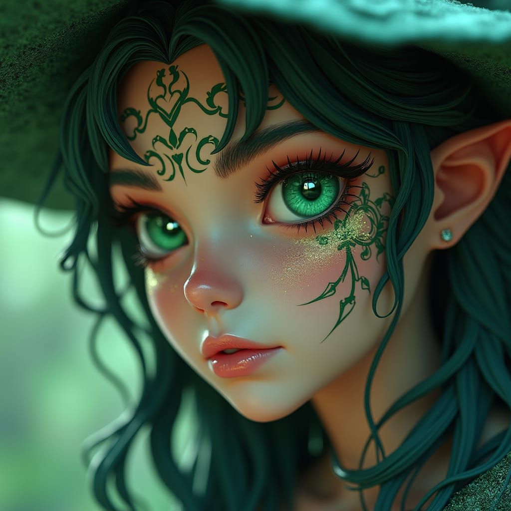 Ethereal Elven Witch Portrait in 3D Concept Art