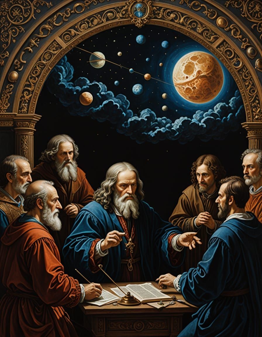 Renaissance Masterpiece: Jove Juggles Moons Over Arguing Sci...