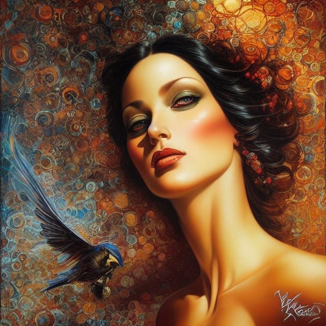 Royal Lady Portrait in Style of Karol Bak