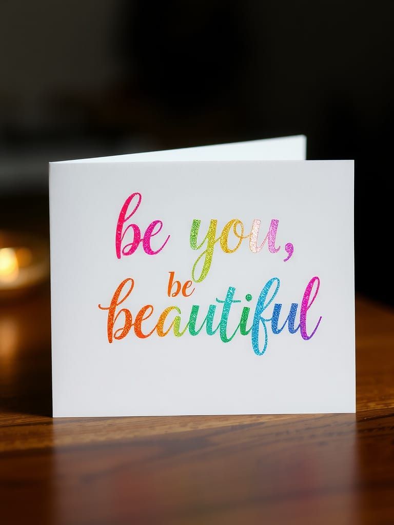 Shimmering Rainbow Hand Lettering Card