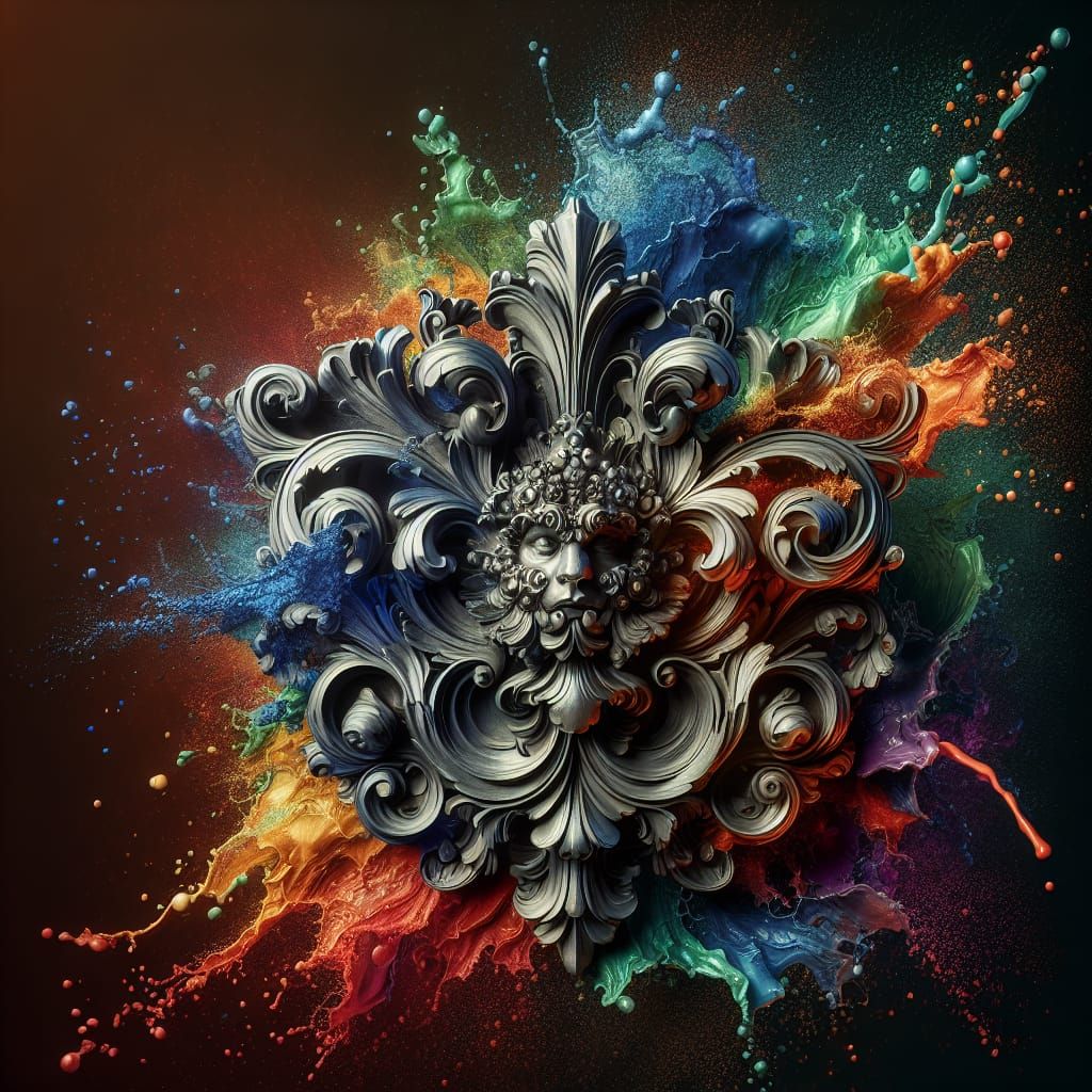 Ethereal Baroque Masterpiece in Vibrant Hues