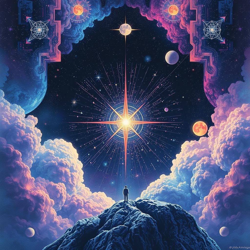 Holographic Astral Cosmic Number Illustration