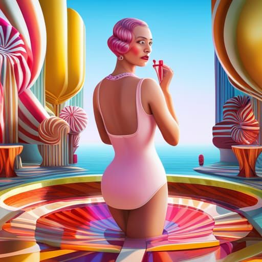 Art Deco Woman in Candy Art Style
