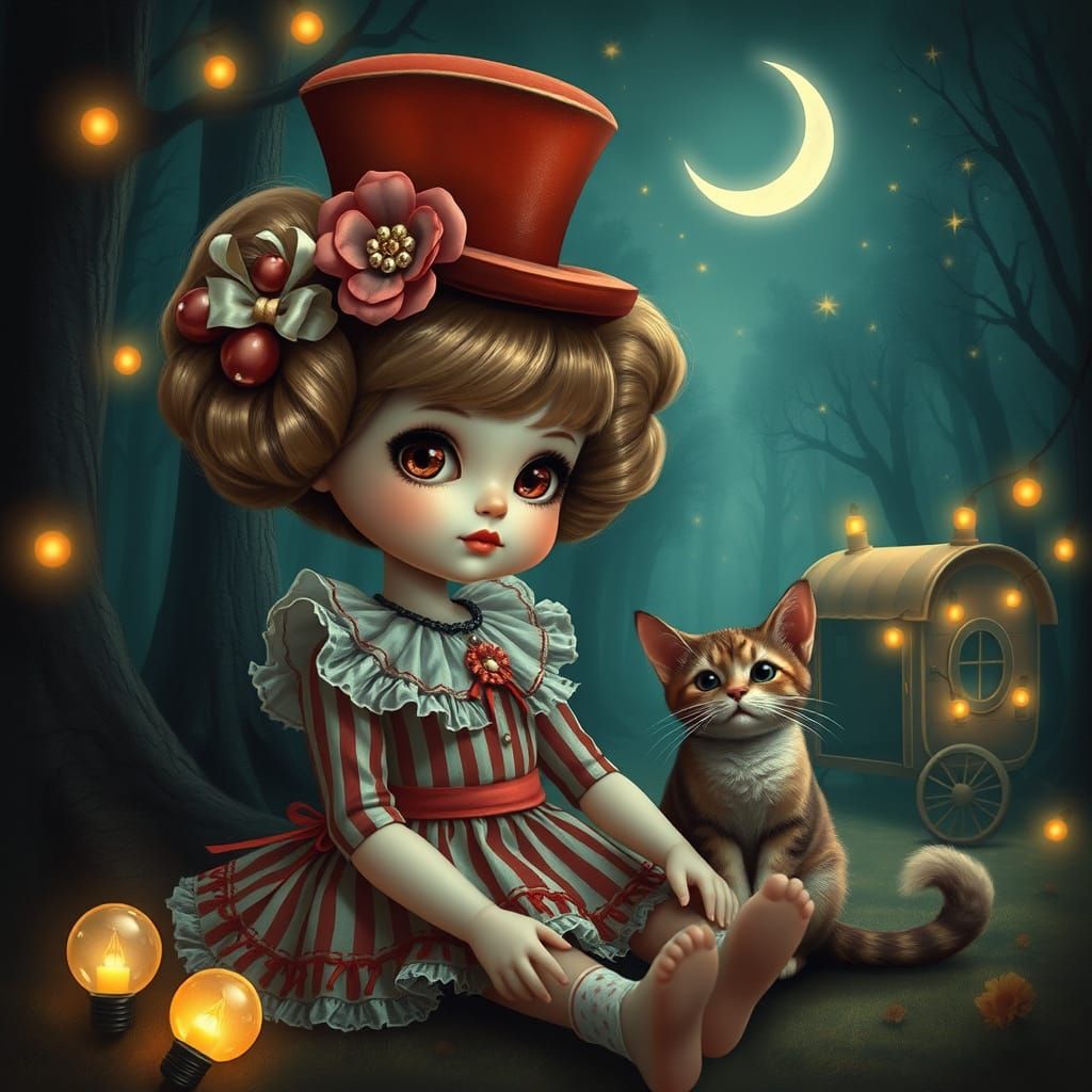 Enchanted Circus Siren in Whimsical Fantasy