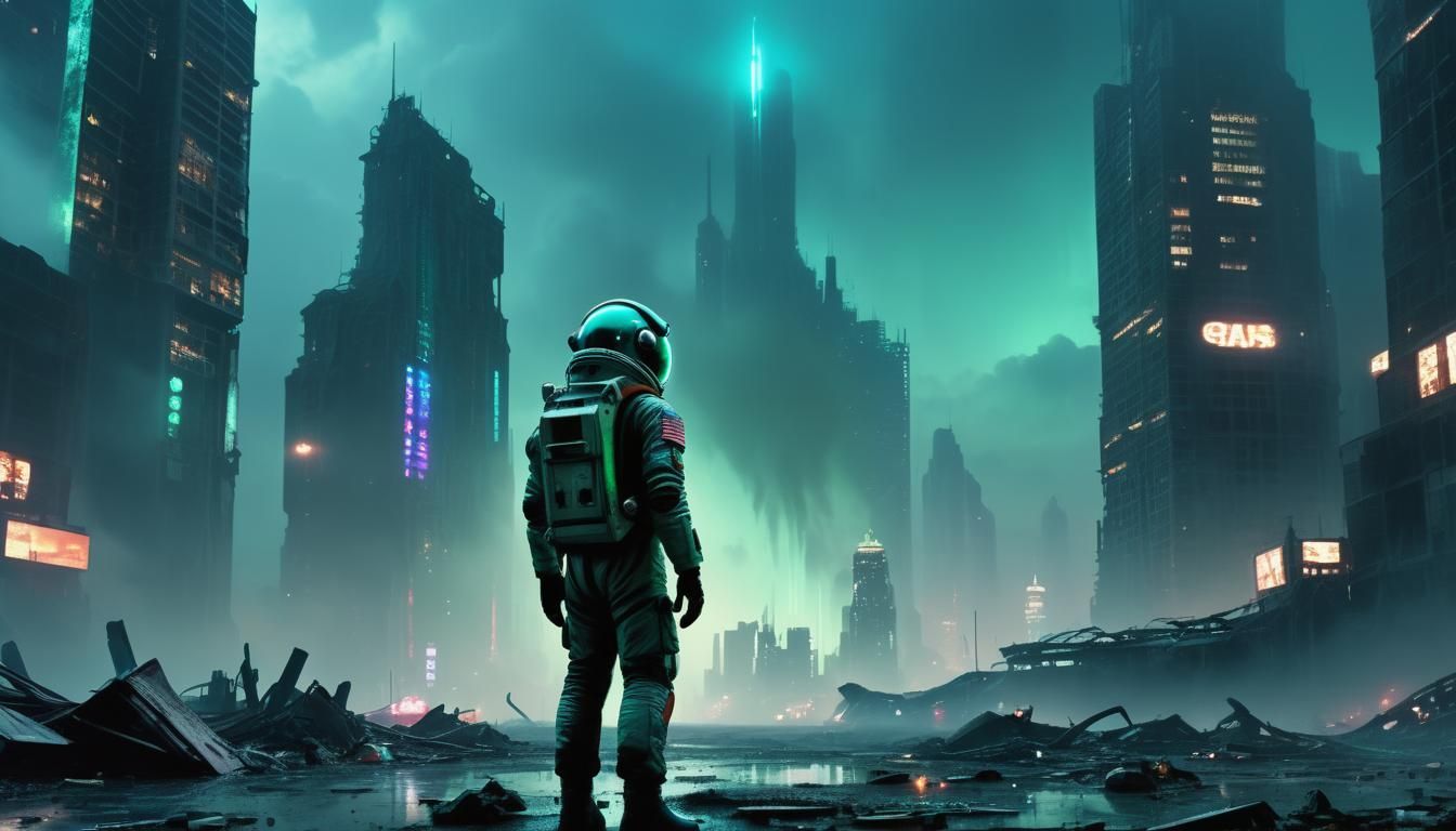 Apocalyptic Astronaut in Surrealist Dreamscape