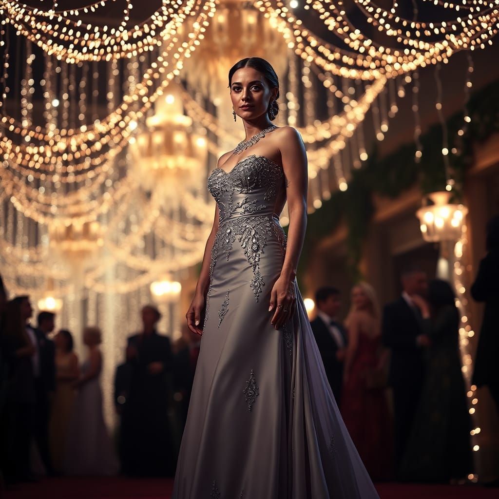 Anna Hathaway at Gala in Hyperrealistic Style