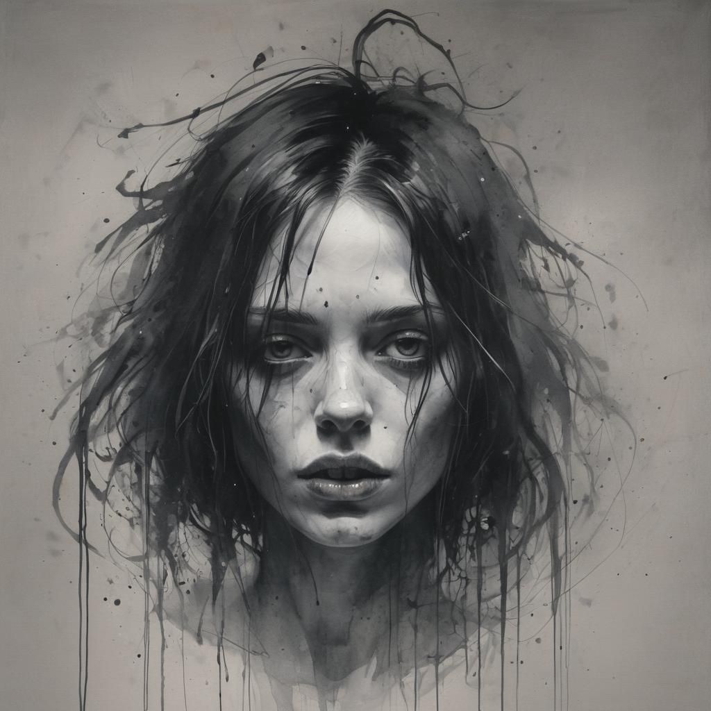 Ethereal Grimdark Art in Watercolor Style