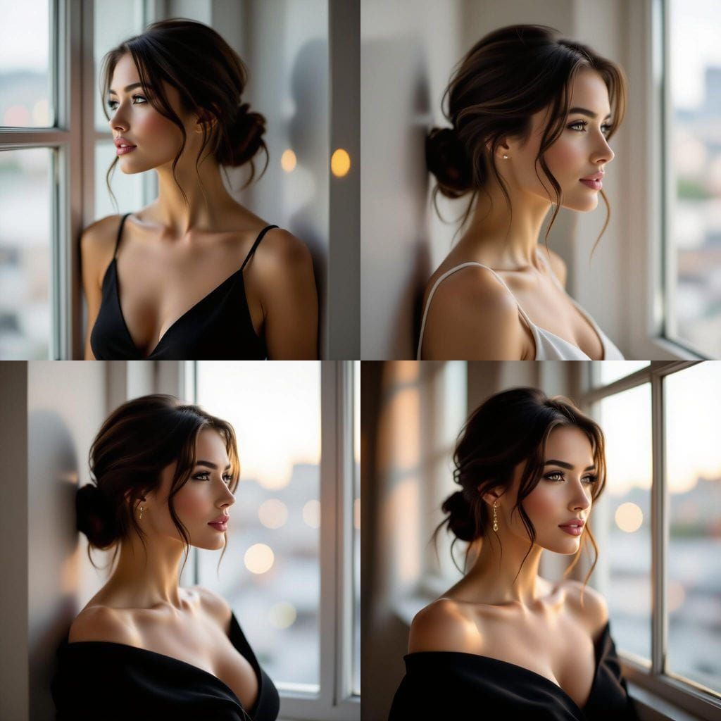 Intimate Portrait of Woman by Window, Cinematic Style