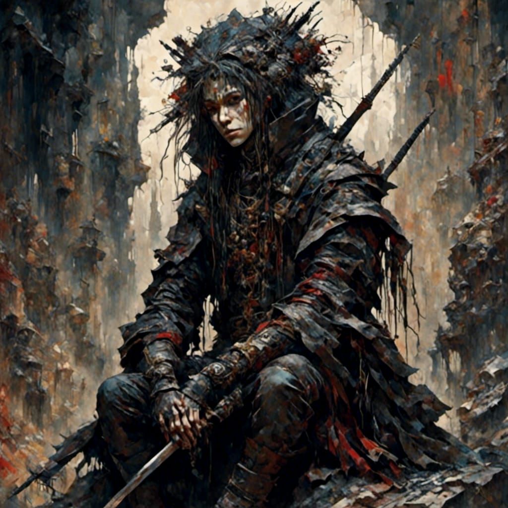 Ninja with Katanas: Hyperdetailed 8K Digital Art