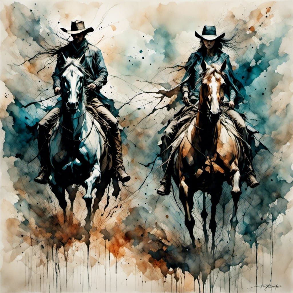 Cowboy Goddess and Companion with Horse