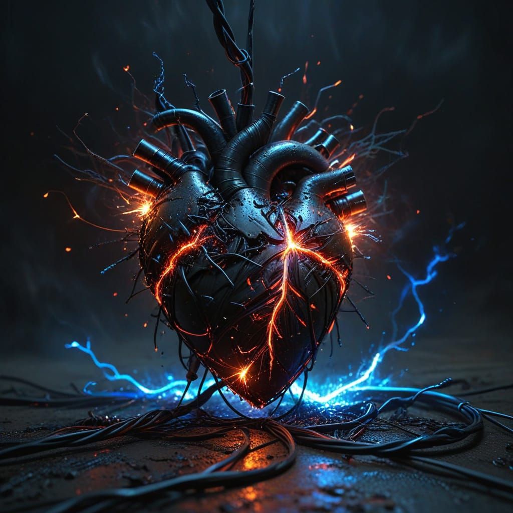 Dark Fantasy Art of a Cursed Iron Heart
