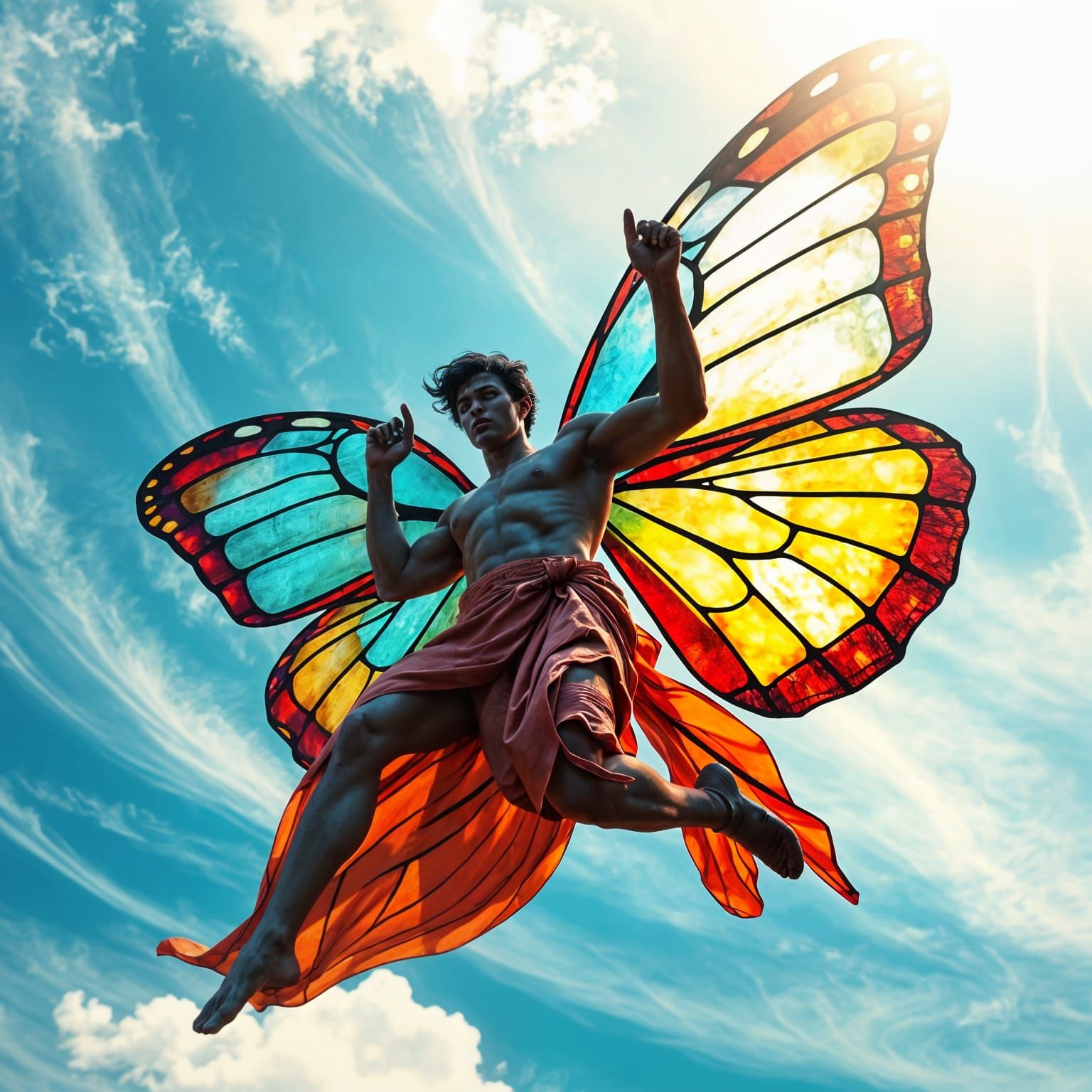 Cyberpunk Butterfly soars through the Skies