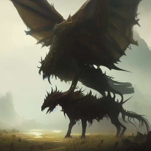 Mythical creature swooping in for dinner