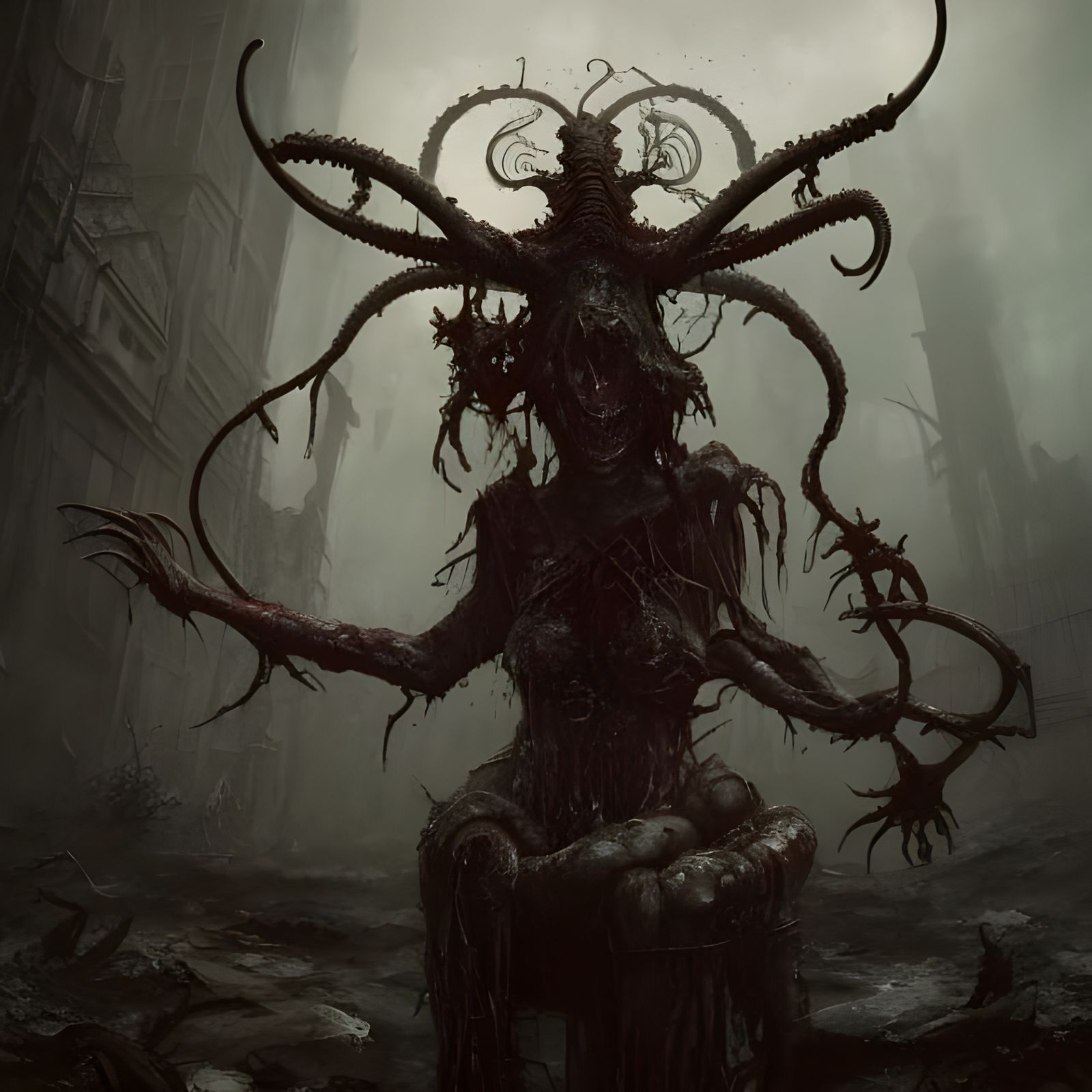 Dark Post-Apocalyptic World Ruined by Elder God