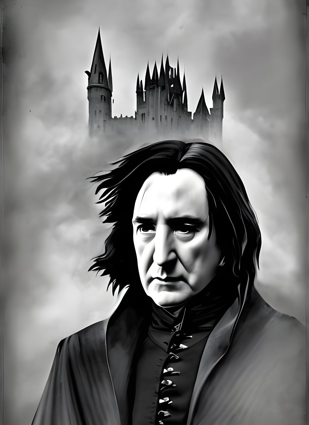 Striking Black and White Portrait in Early 1900s Style