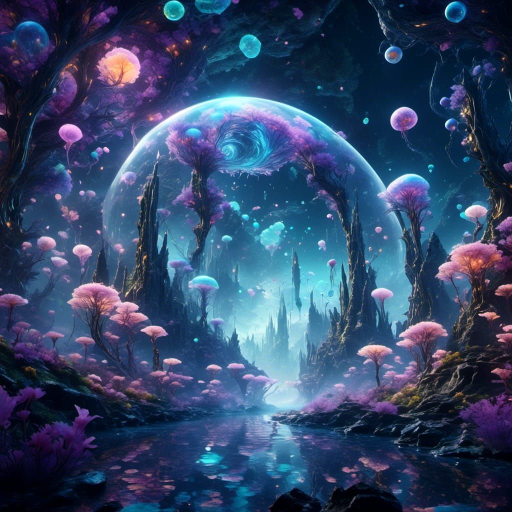 Glass World in Space: A Digital Matte Painting