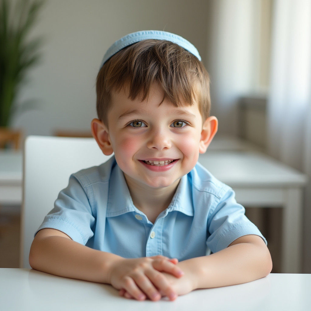 Gentle Portrait of Ultra-Orthodox Boy in Natural Light