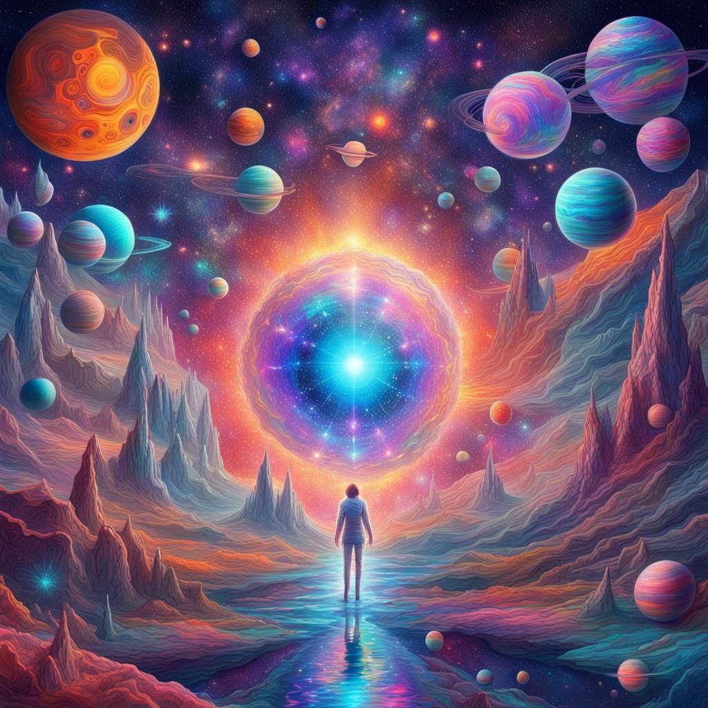 Holographic Astral Cosmic Illustration by Pablo Amaringo