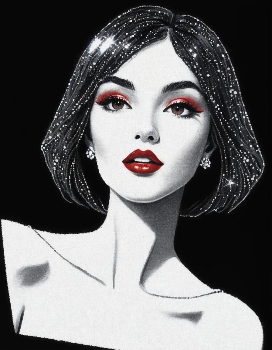 Glassy Screen Painting in Pointillé Style