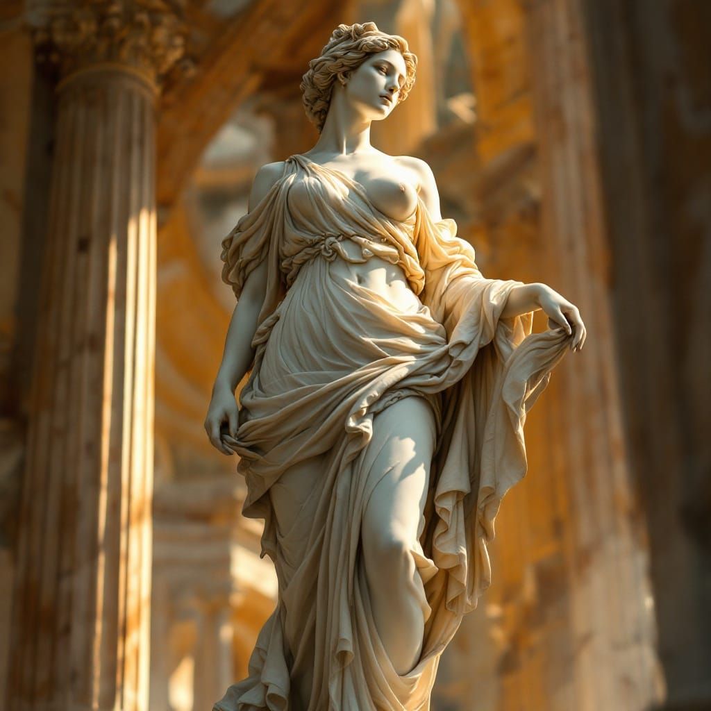 Timeless Goddess in Classical Greek Style
