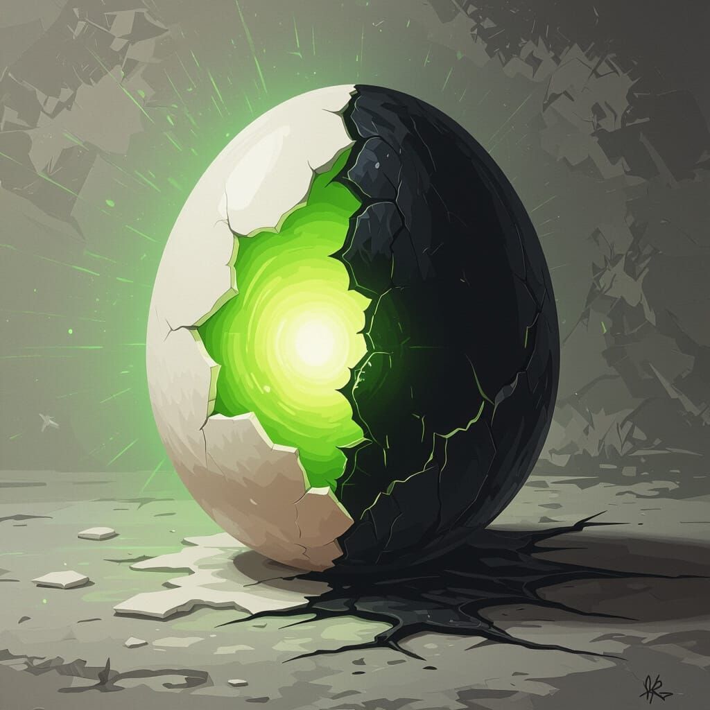 Severed Egg Radiates Healthy and Ominous Glow