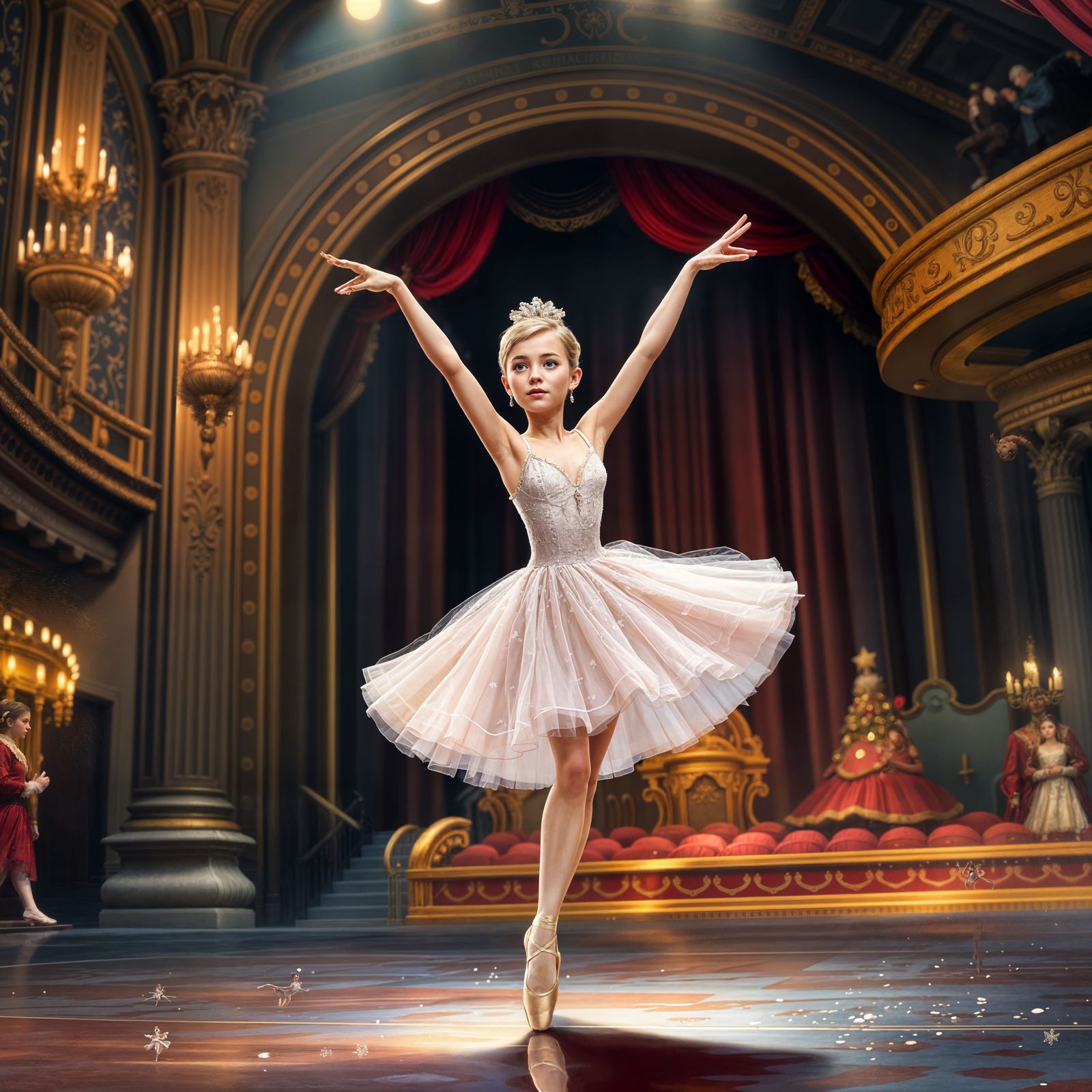 Ballerina Dances the Nutcracker on Broadway Stage in Realist...