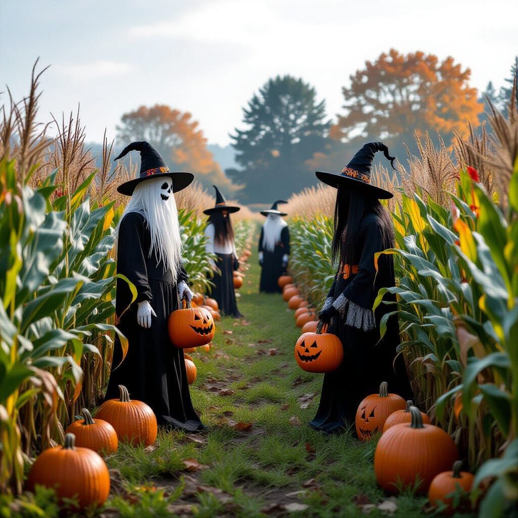 Haunted Harvest Corn Mazes and Ghostly Scarecrows