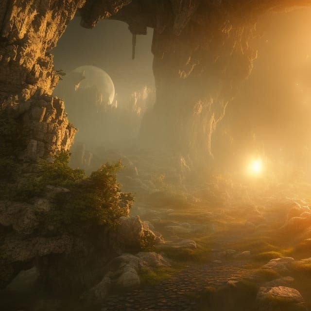 Epic Fantasy Space Scene in 3D Cinematic Style