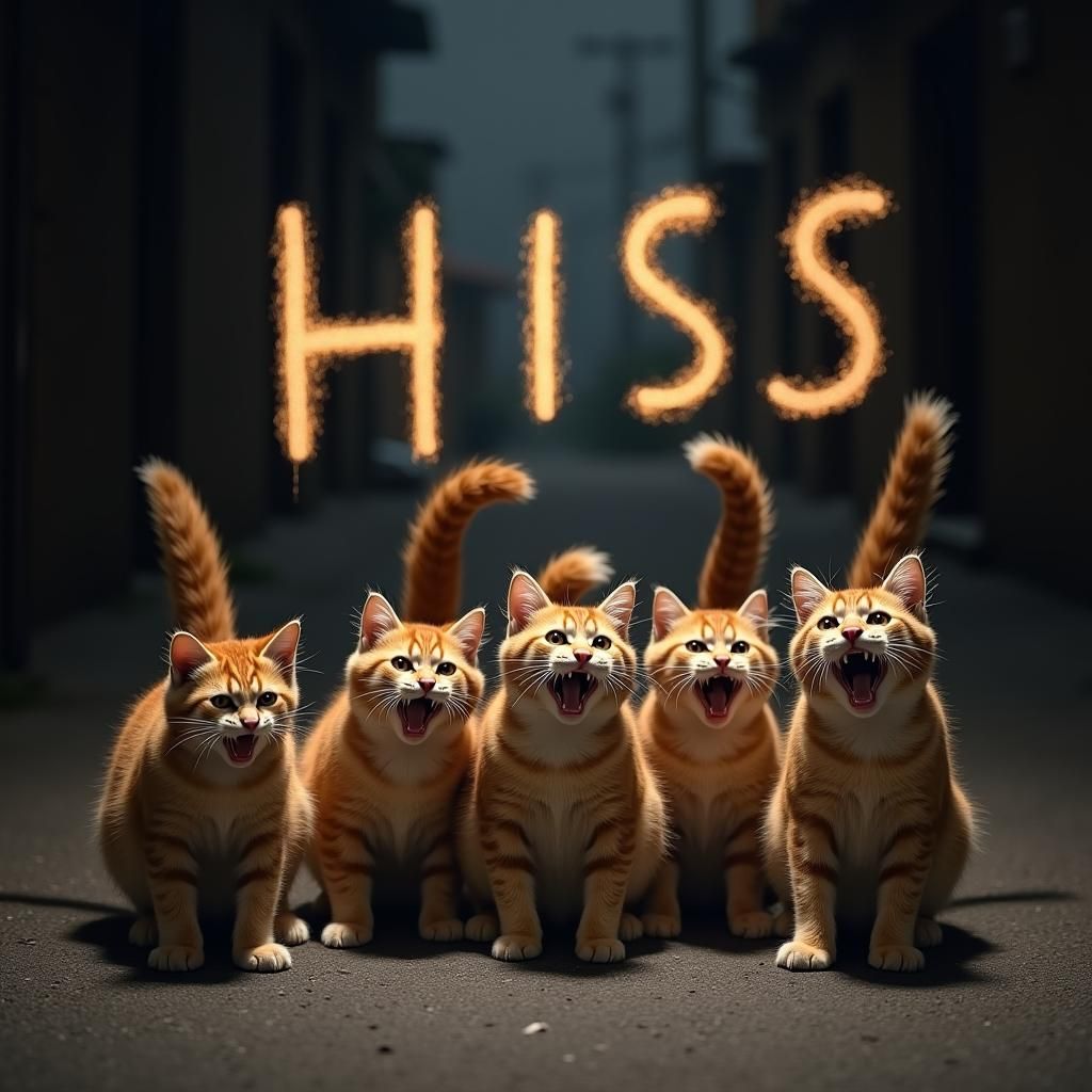 HISS! Alley cats hissing