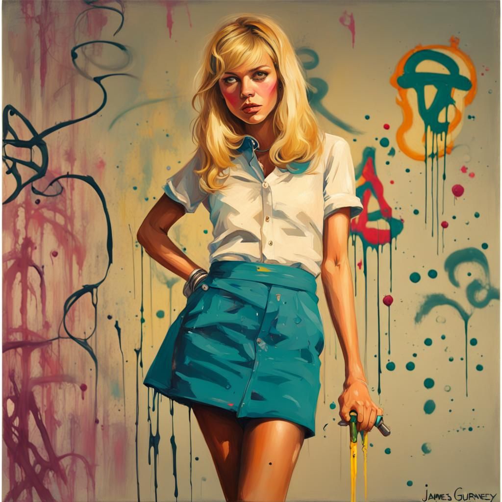 Blond in 60s Graffiti Street Art
