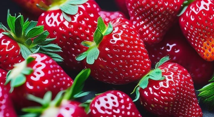 Fairytale Strawberries with Birds in Magic Realism