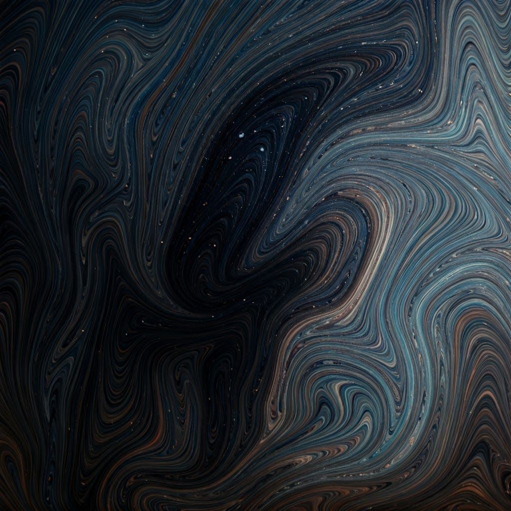 Surreal Marbled Man with Starry Abyss Head