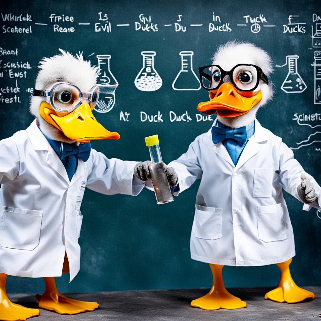 Evil Scientist Ducks: A Whimsical AI Creation