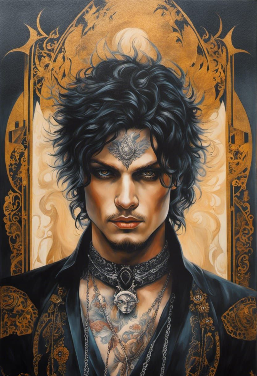 Intense Gothic Portrait in Oil Painting Style