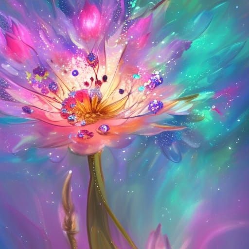 Intricate Lotus Flower Fantasy Art