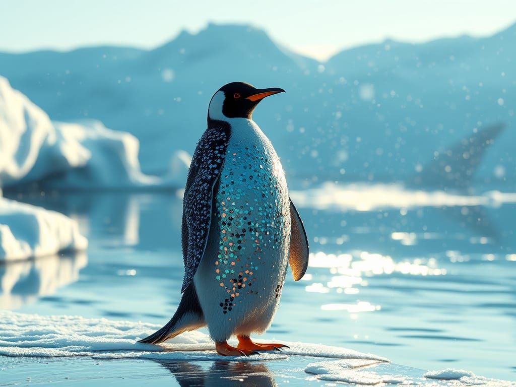 Sequins in Prismatic Splendor on Icy Shores