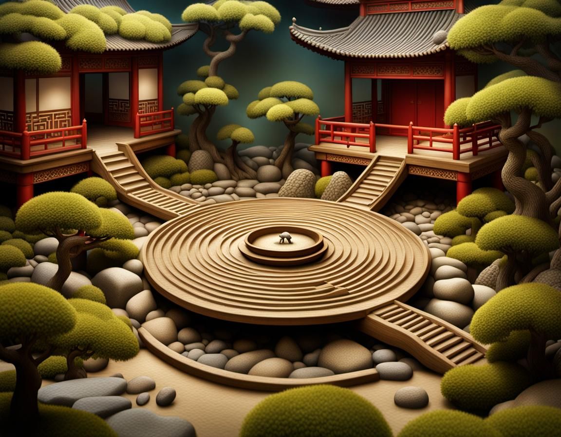 Painting a Chinese Zen Garden