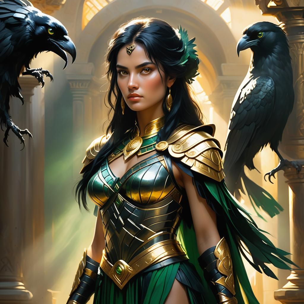 Renaissance Portrait of Amazonian Woman in Sunlight