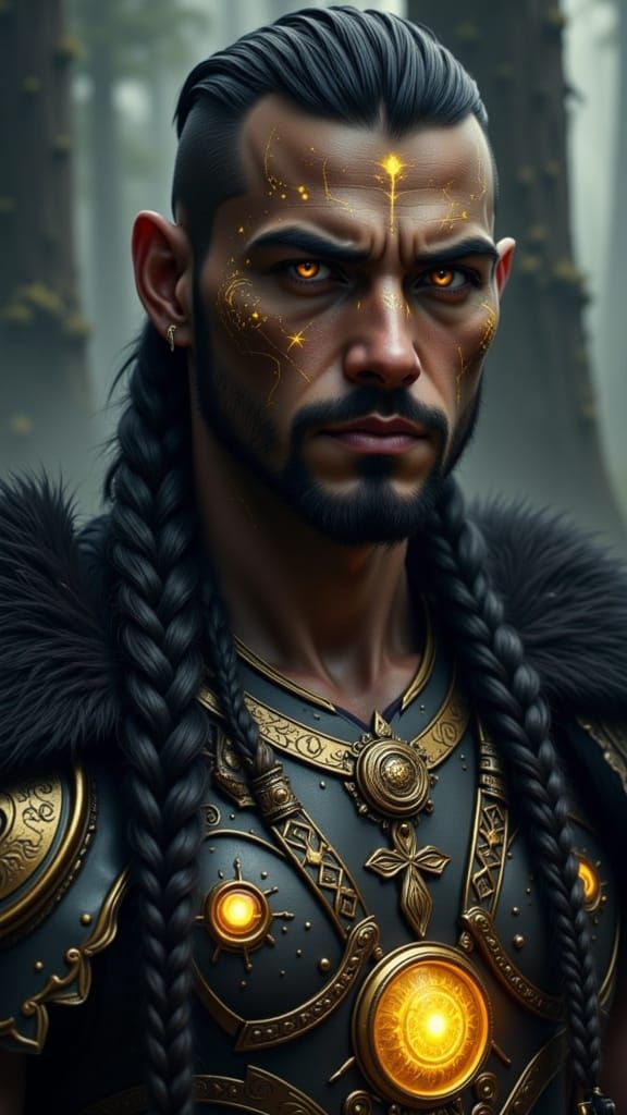 Otherworldly Viking Warrior in Dark Fantasy Sci-Fi