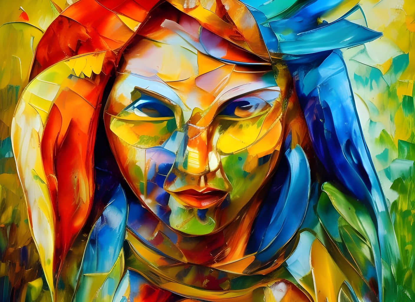 Origami Sphinx in Expressionist Neo-Impressionism Style