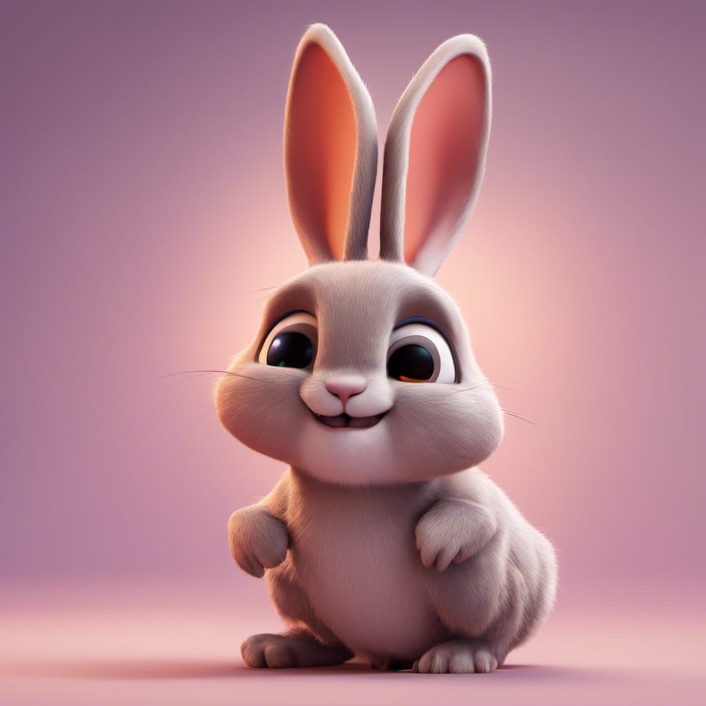 Pixar-Style 3D Rabbit Concept Art