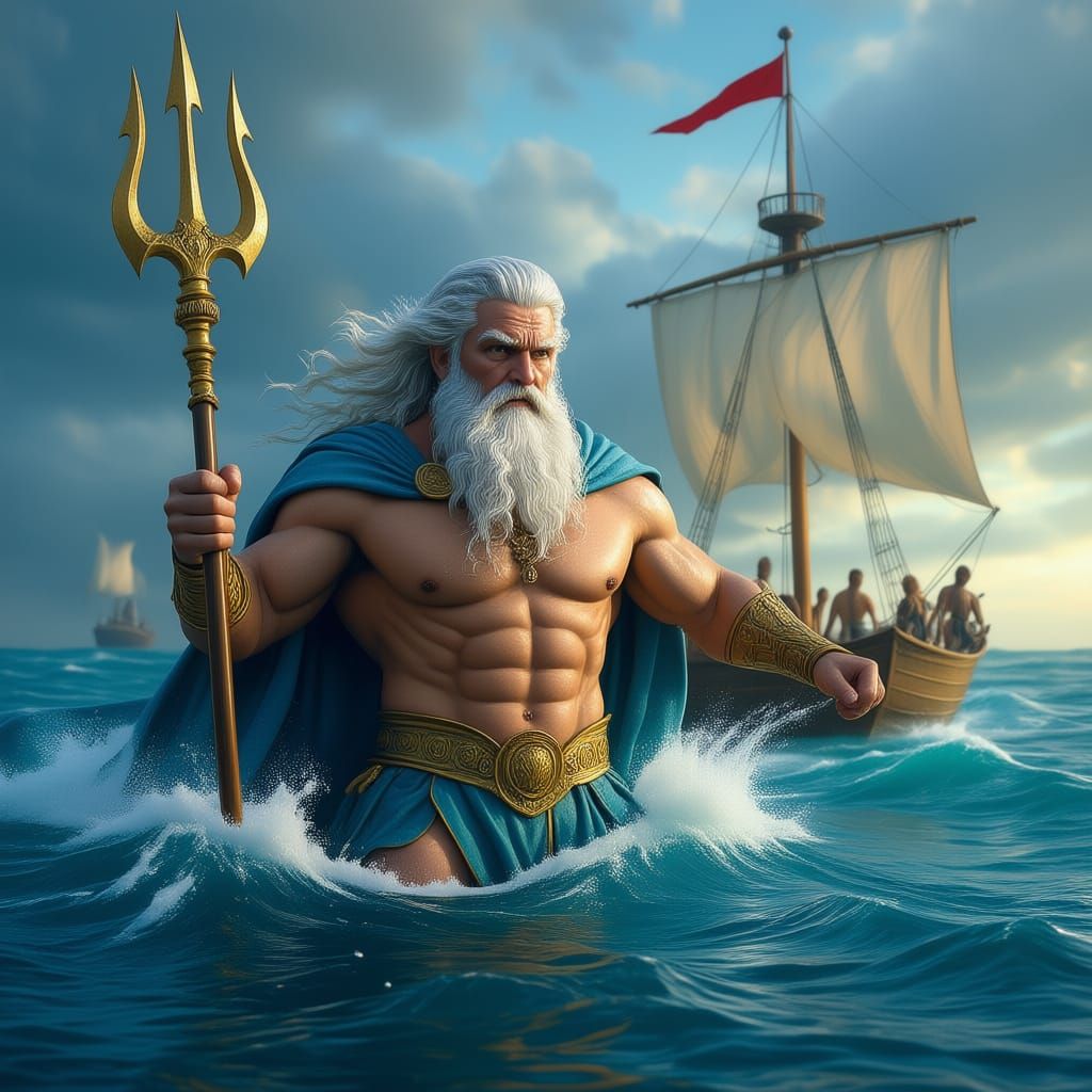 Poseidon's Wrath: God of the Sea Unleashes a Tsunami
