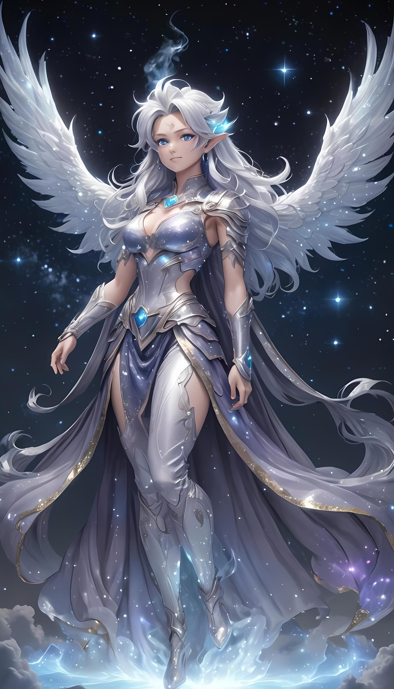 Anime Super Saiyan Girl Charging Energy Blast