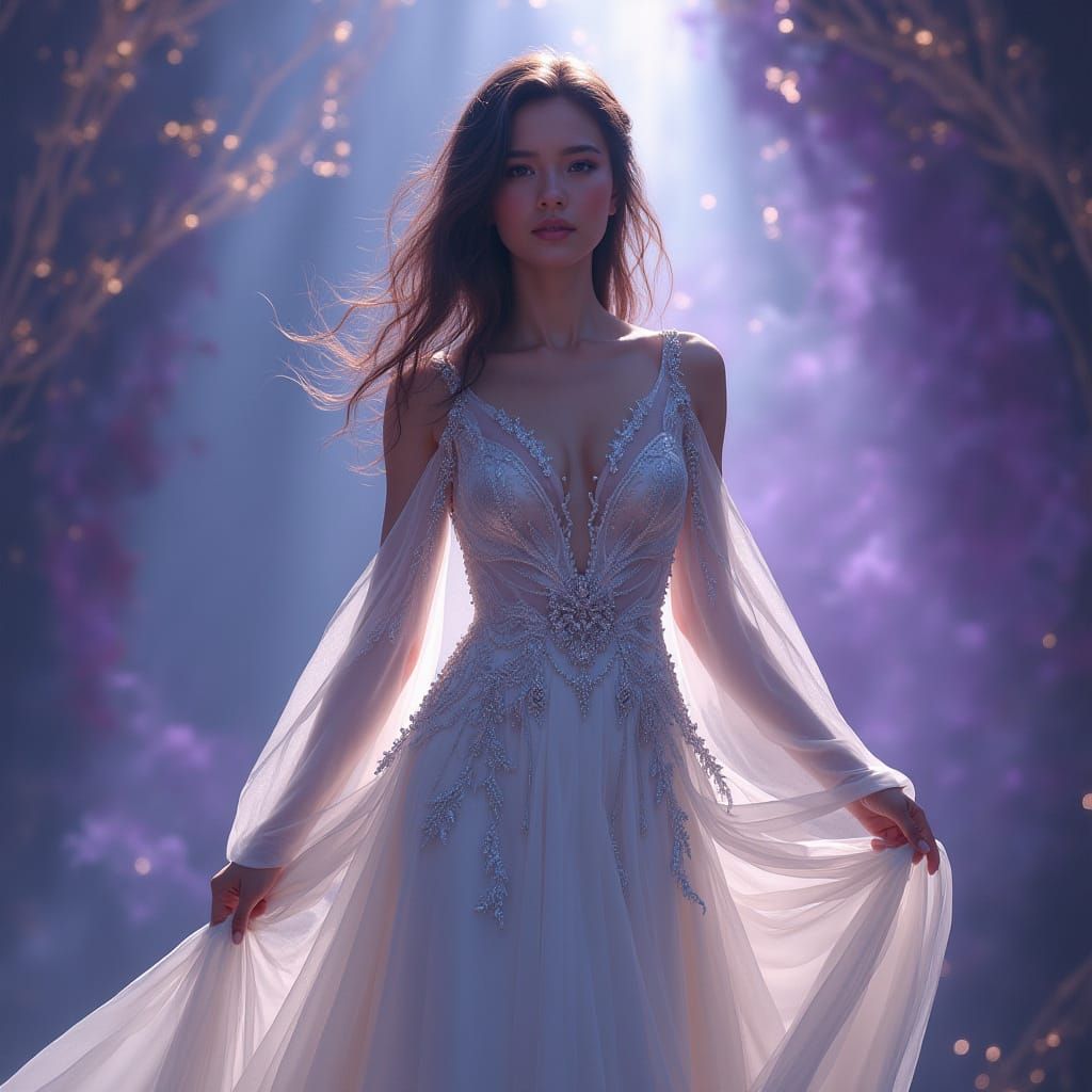 fantasy portrait of a woman in white