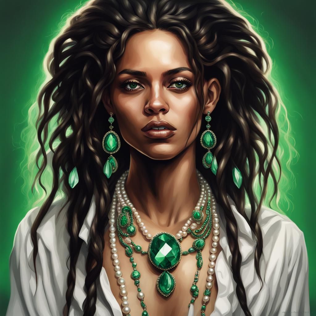 High Contrast Portrait of Woman with Dreadlocks