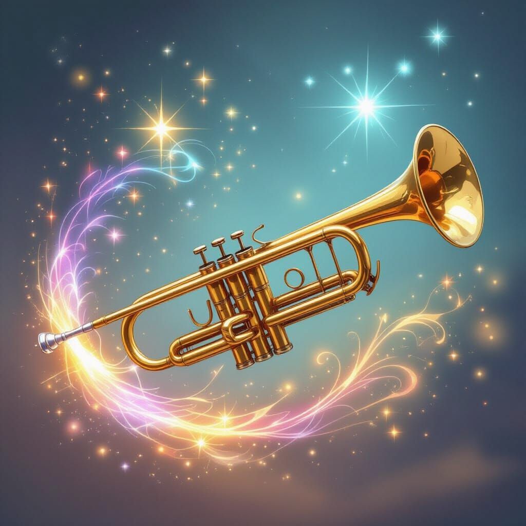 Magical Trumpet Radiating Ethereal Light