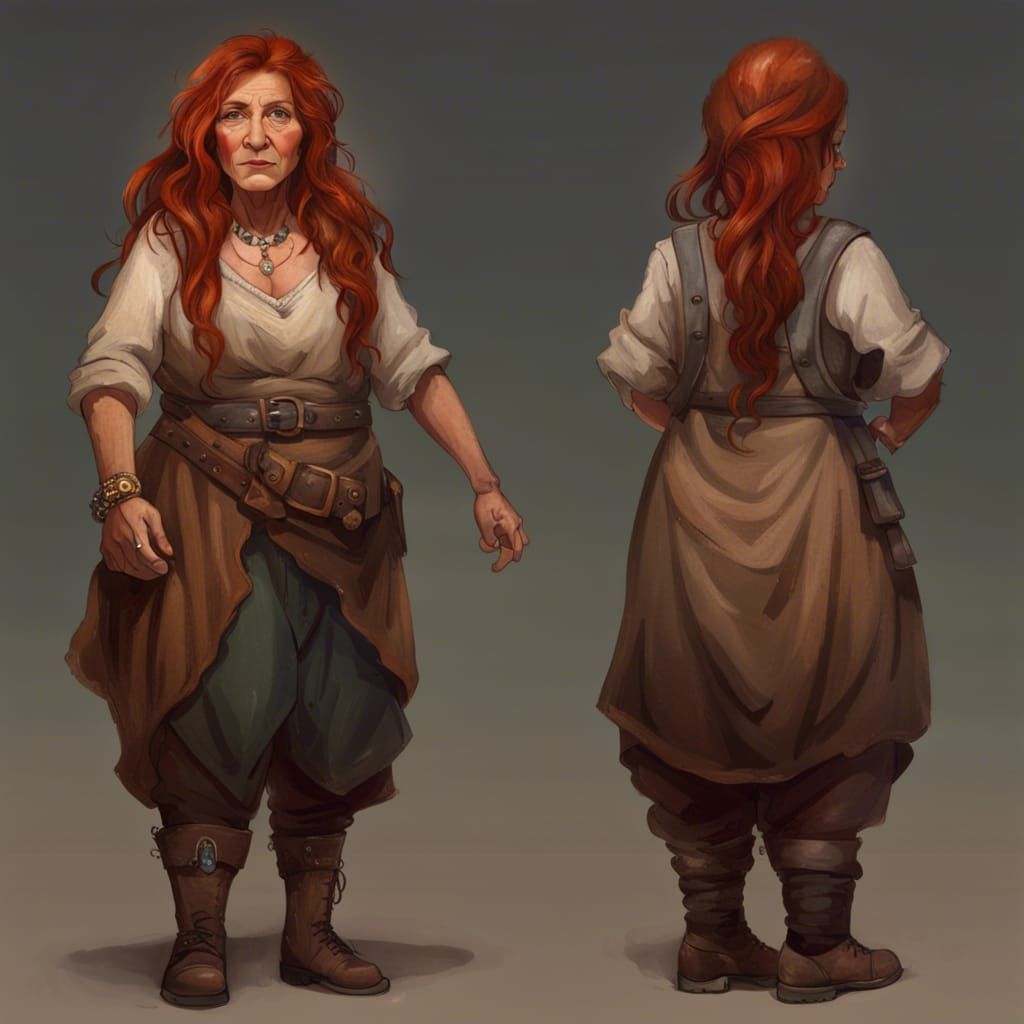 Female Mountain Dwarf Carpenter: Detailed Fantasy Art