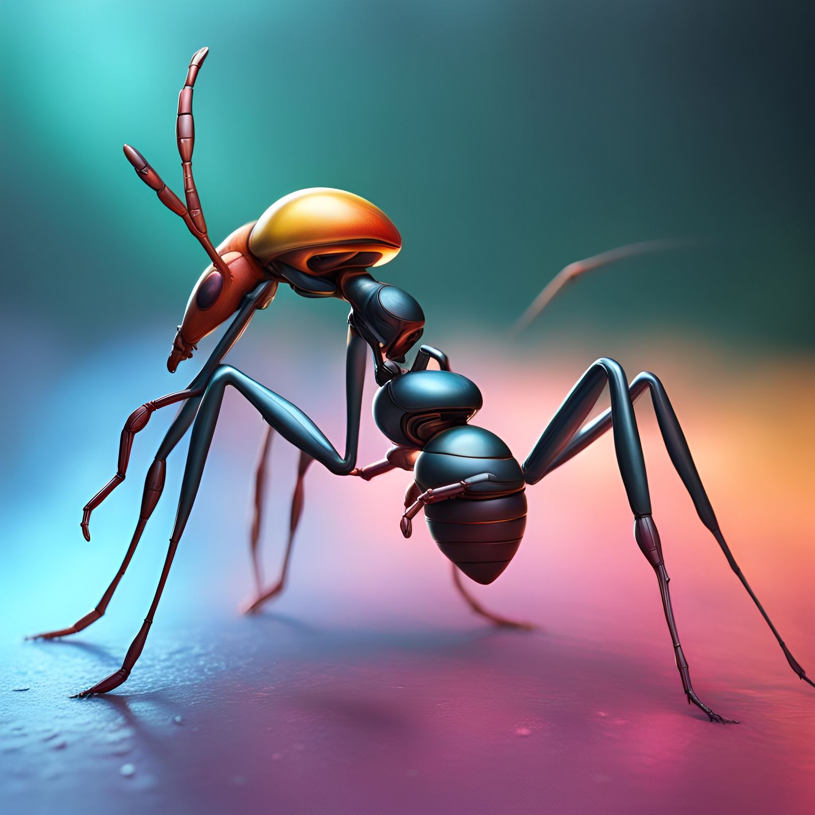 Hyperrealistic Atom Ant Splash Art